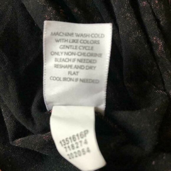 J JILL Wearever Collection Stretch Top Blouse Womens XS Petite Black Paisley - Picture 7 of 7